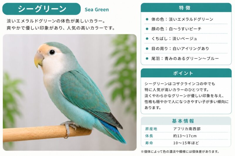 コザクラインコ・シーグリーン